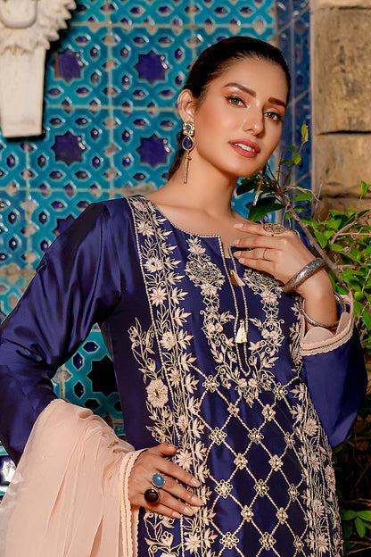 Lychee Silk Aari Embroidered 3pc Suit | Eid Affairs | S202131