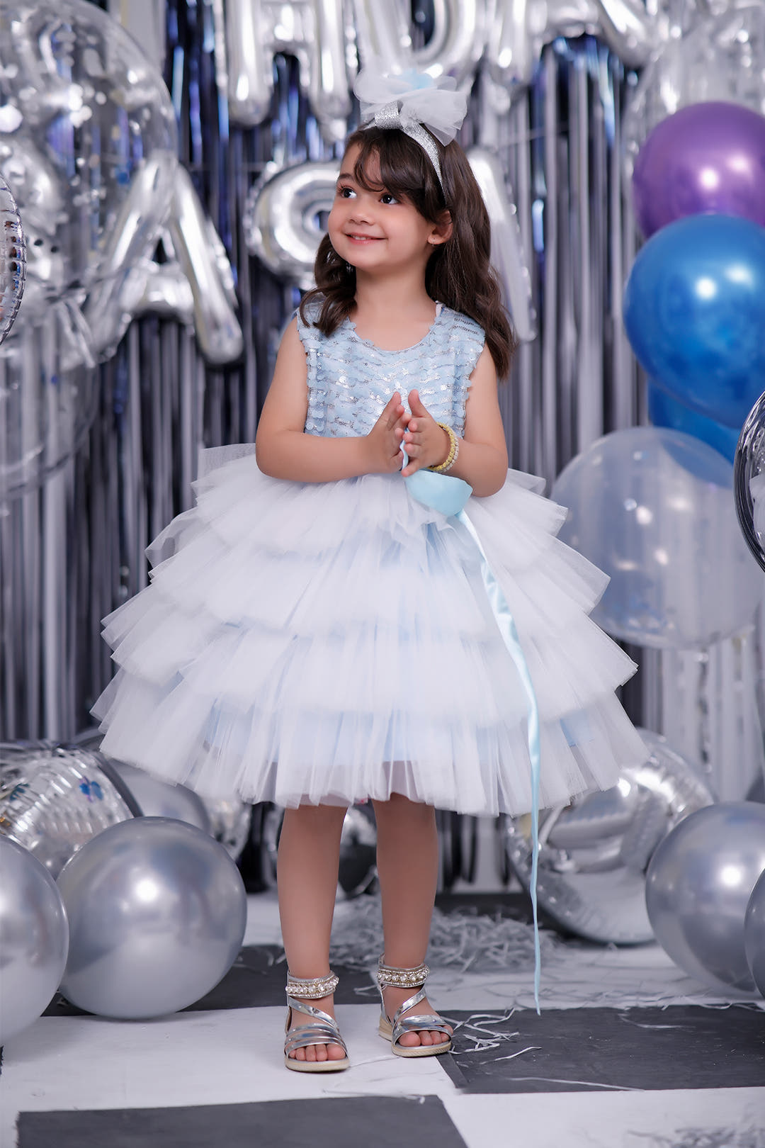 SANA'S net frock Pakistan party wear