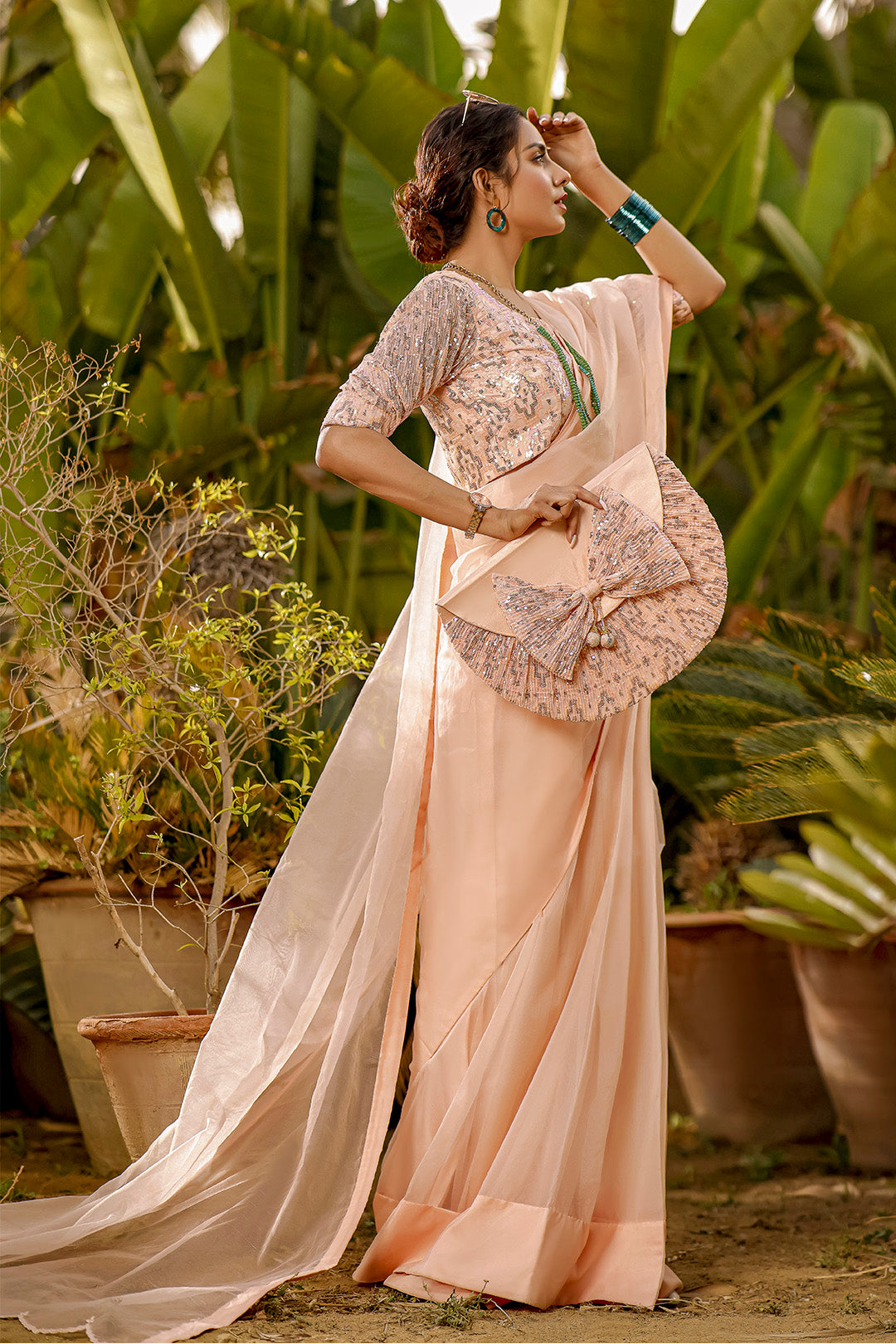 Organza Sequins Luxury Saree | TITLIYAN | SR202125