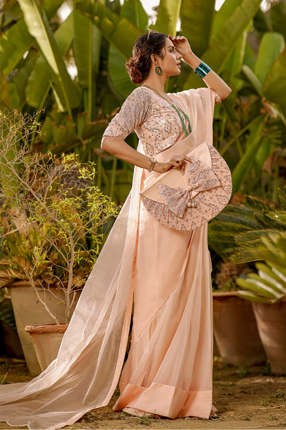Organza Sequins Luxury Saree | TITLIYAN | SR202125