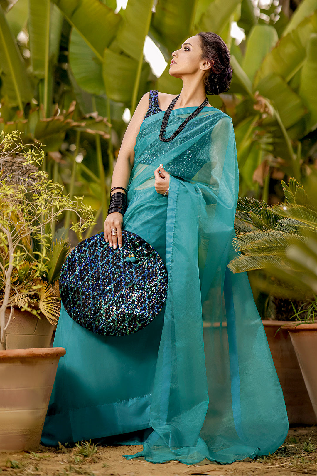 Organza Sequins Luxury Saree | TITLIYAN | SR202124