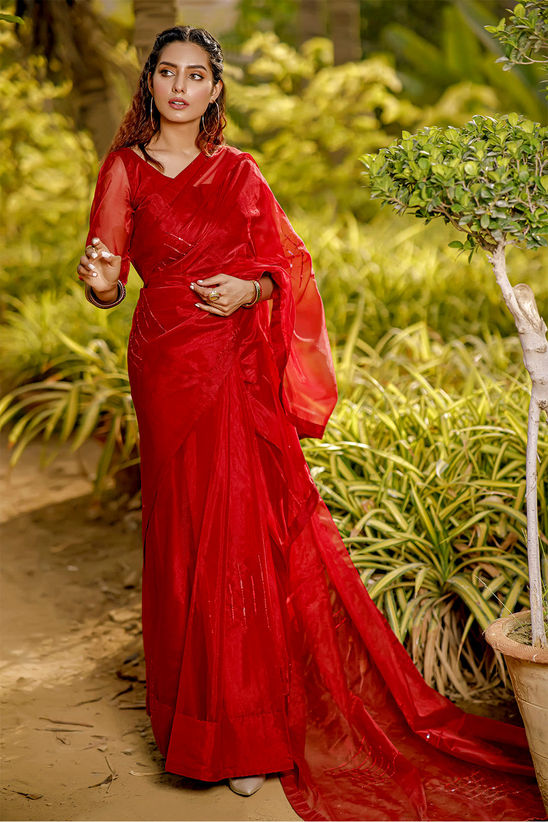SANA'S organza saree Pakistan occasion wear