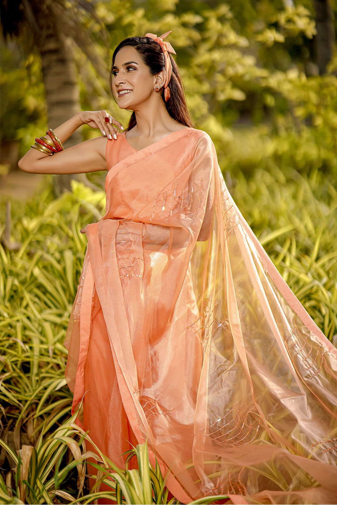 SANA'S organza saree Pakistan occasion wear