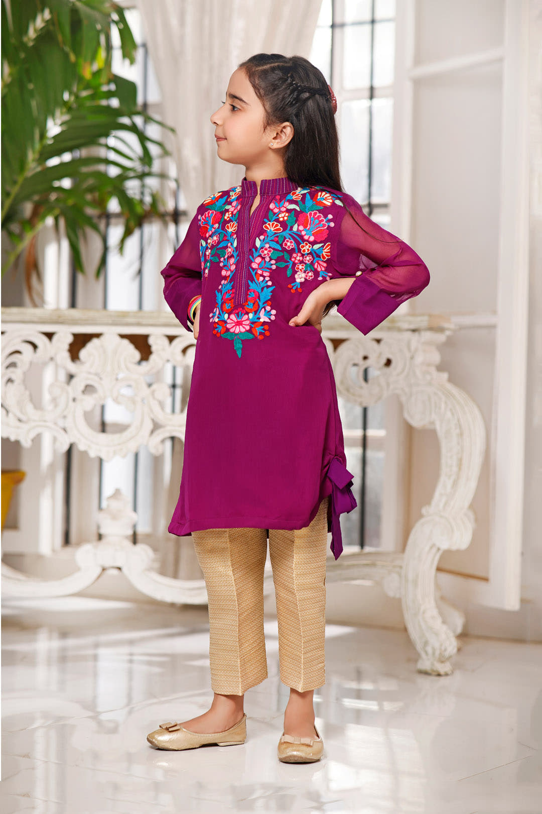 SANA'S red embroidered chiffon suit Pakistan occasion wear