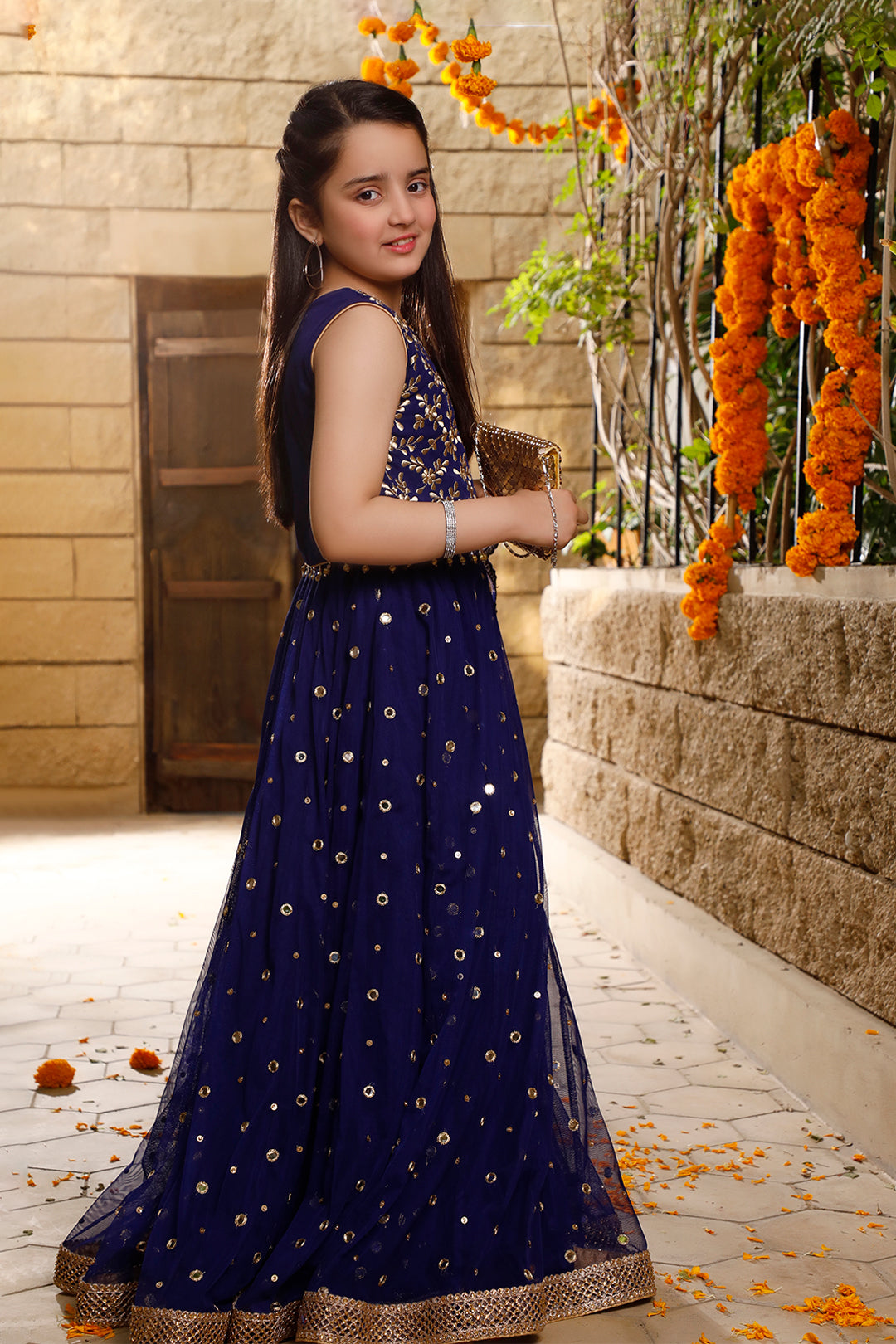 Embroidered Zari Mirror Net Lehenga Choli | Meerab Festive Edit | L3014