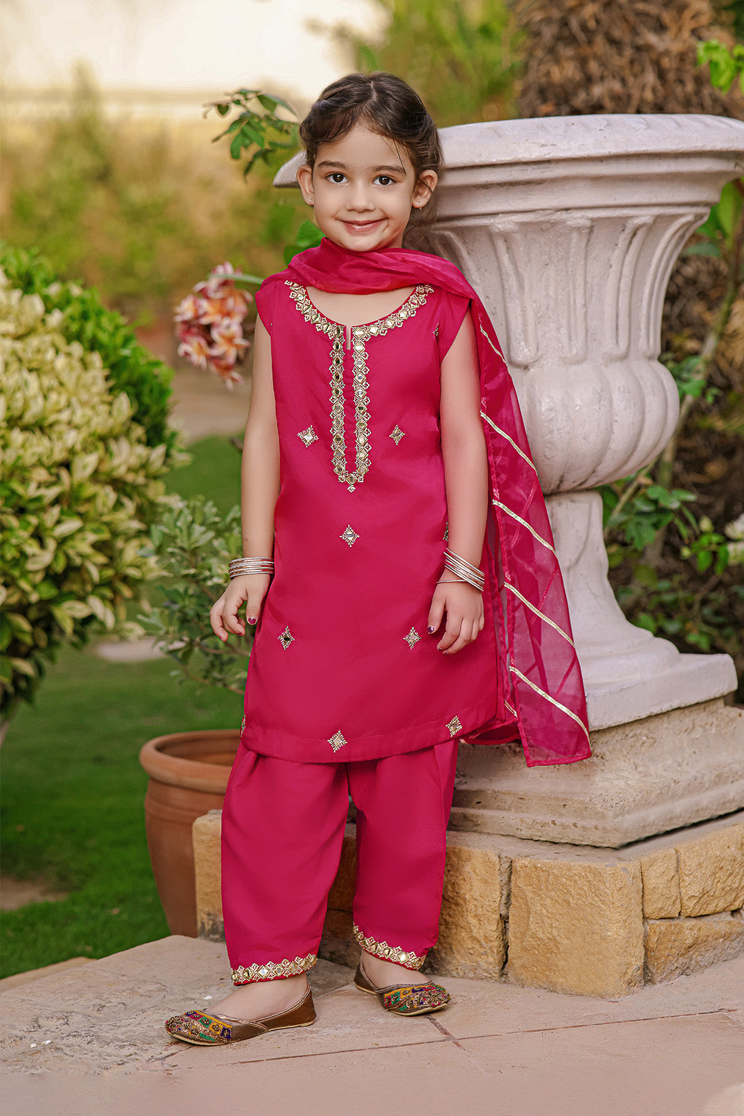 Organza Zari Mirror Embroidery 3pc Suit Mom & Me | Meerab Festive Edit | S3080 & S123080