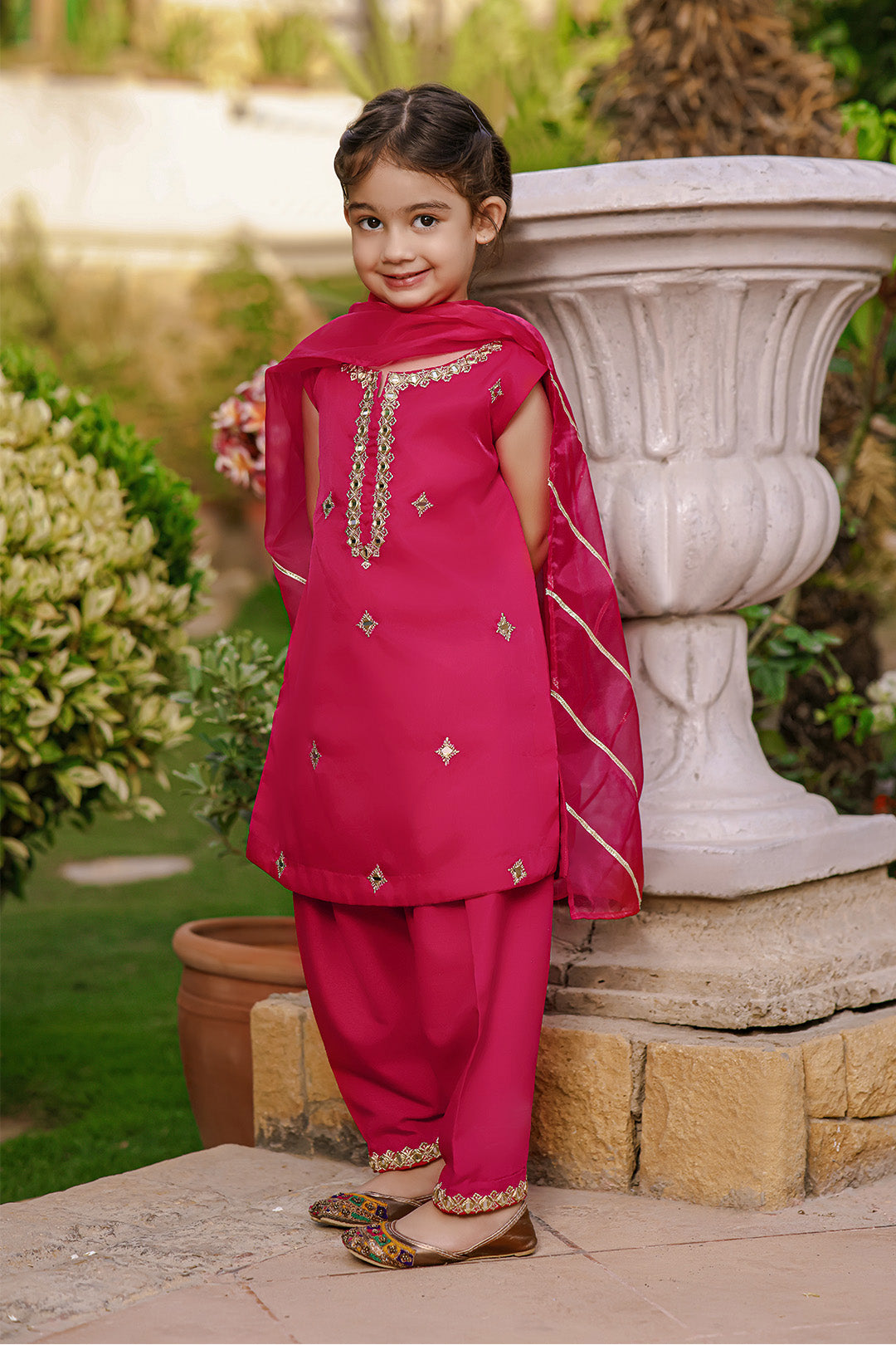 Organza Zari Mirror Embroidery 3pc Suit Mom & Me | Meerab Festive Edit | S3080 & S123080