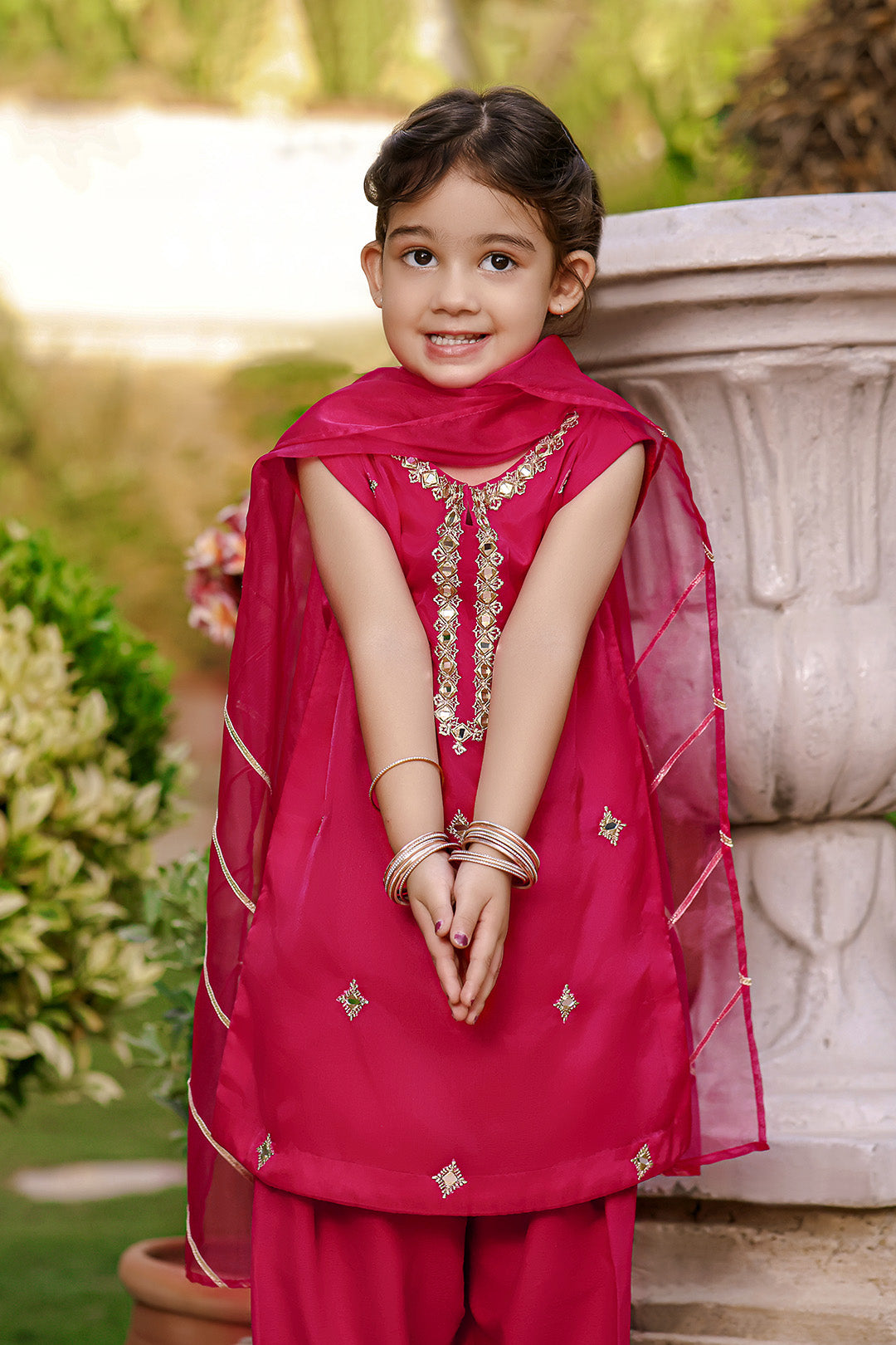 Organza Zari Mirror Embroidery 3pc Suit Mom & Me | Meerab Festive Edit | S3080 & S123080