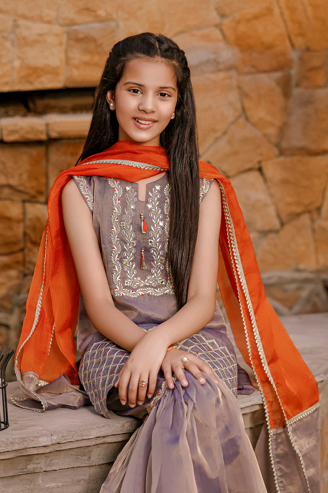 SANA'S red embroidered gharara suit Pakistan Eid