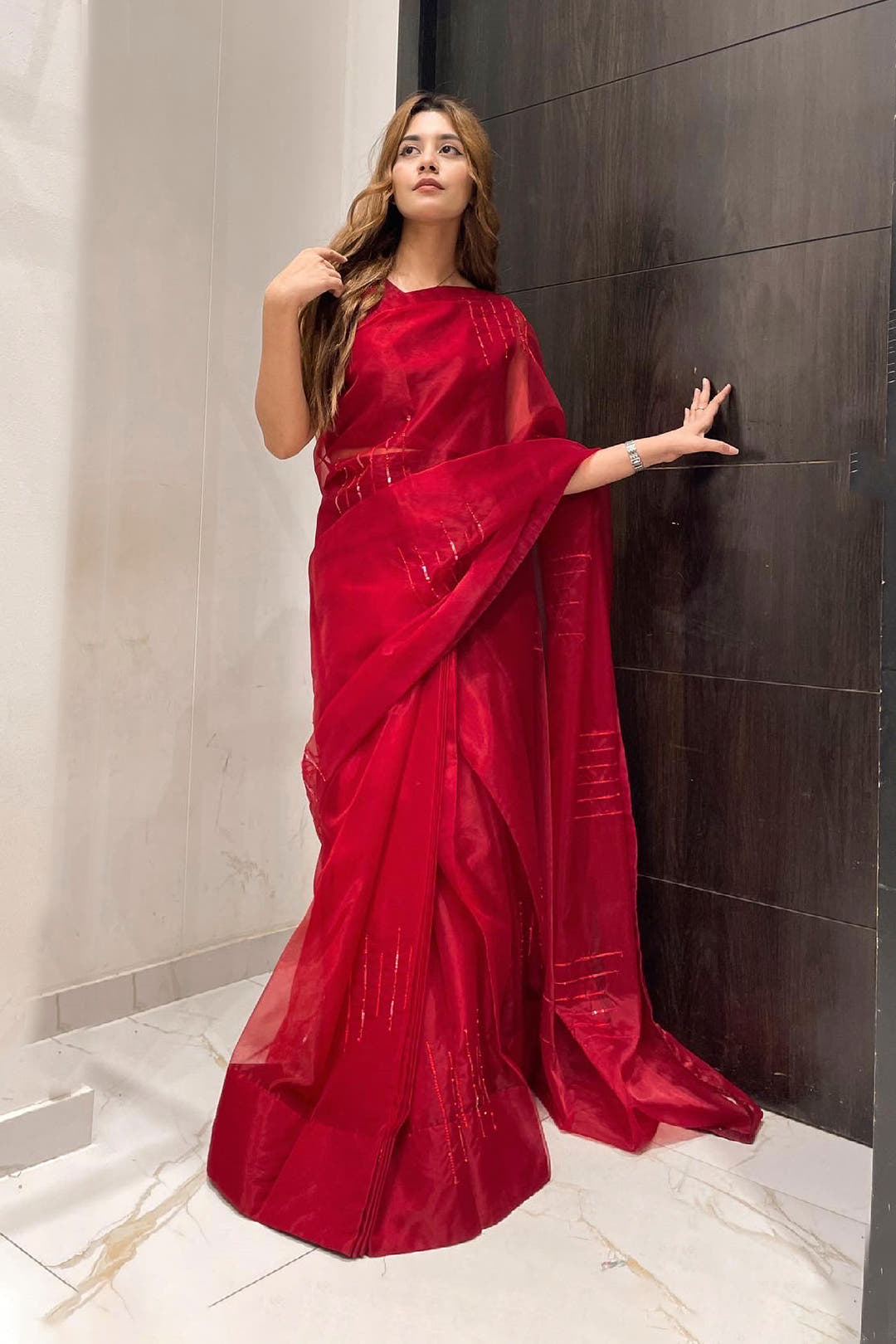 SANA'S organza saree Pakistan occasion wear