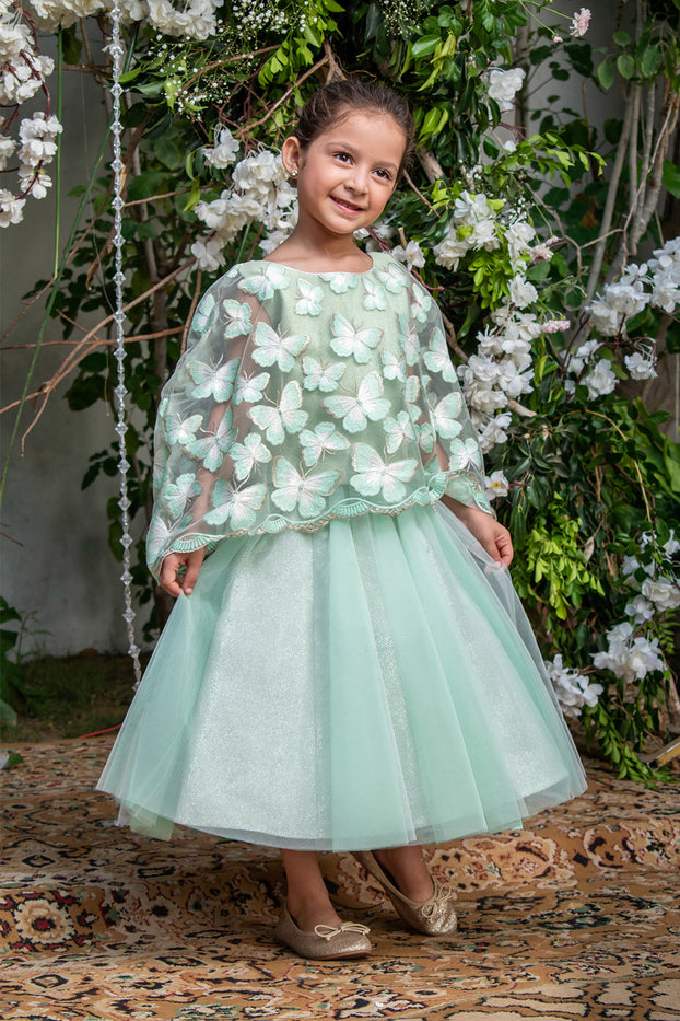 Butterfly Embroidered Net Skirt 2pc Suit New Collection SS2129