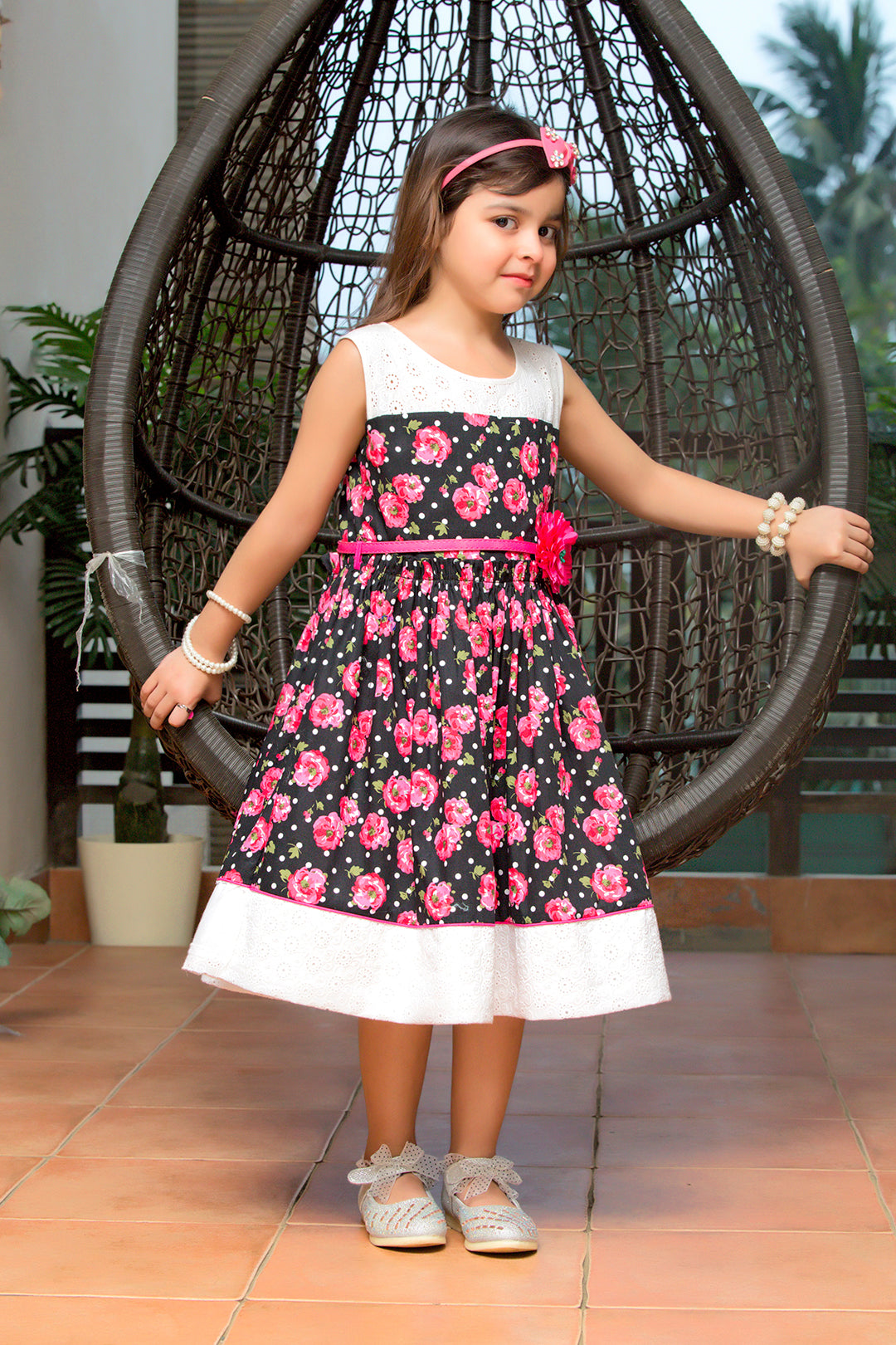 Printed Cotton Flower Frock | KAIRA | F2160