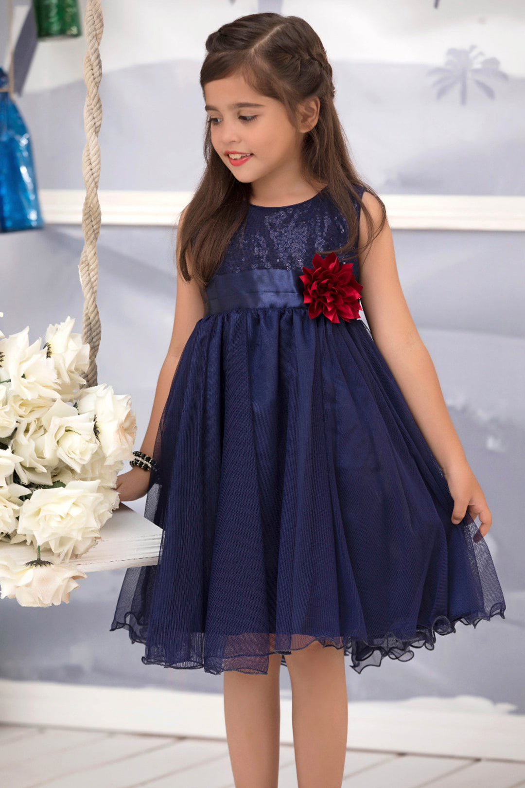 Sequins Net Frock | GFC16 | F5006 - SANA'S