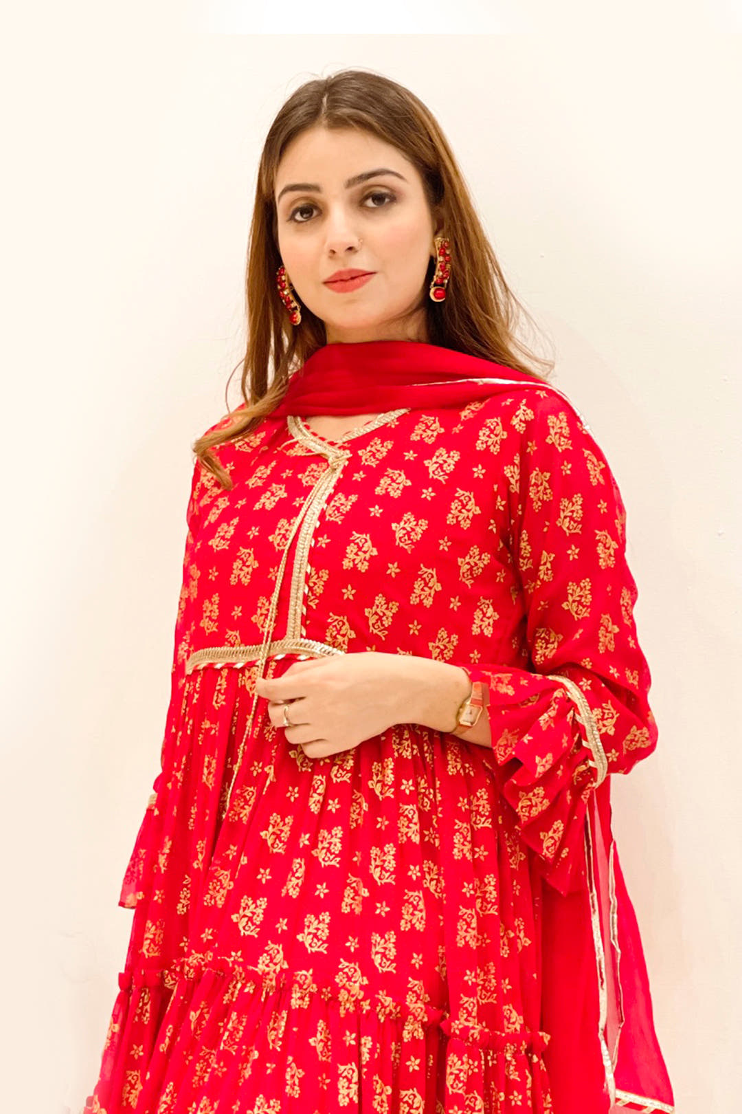 SANA'S printed chiffon maxi dress Pakistan Eid