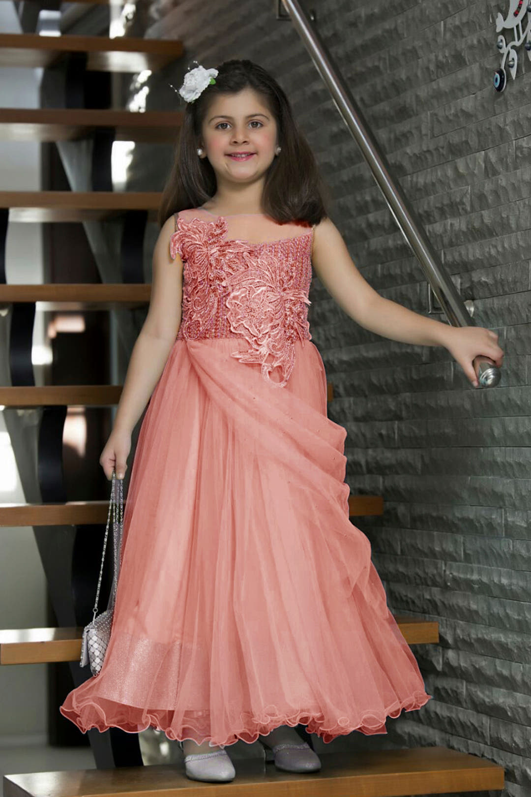 SANA'S net maxi dress Pakistan occasion wear