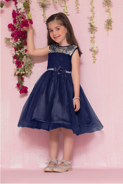 Sequins Net Frock | SS18 | F5021 - SANA'S