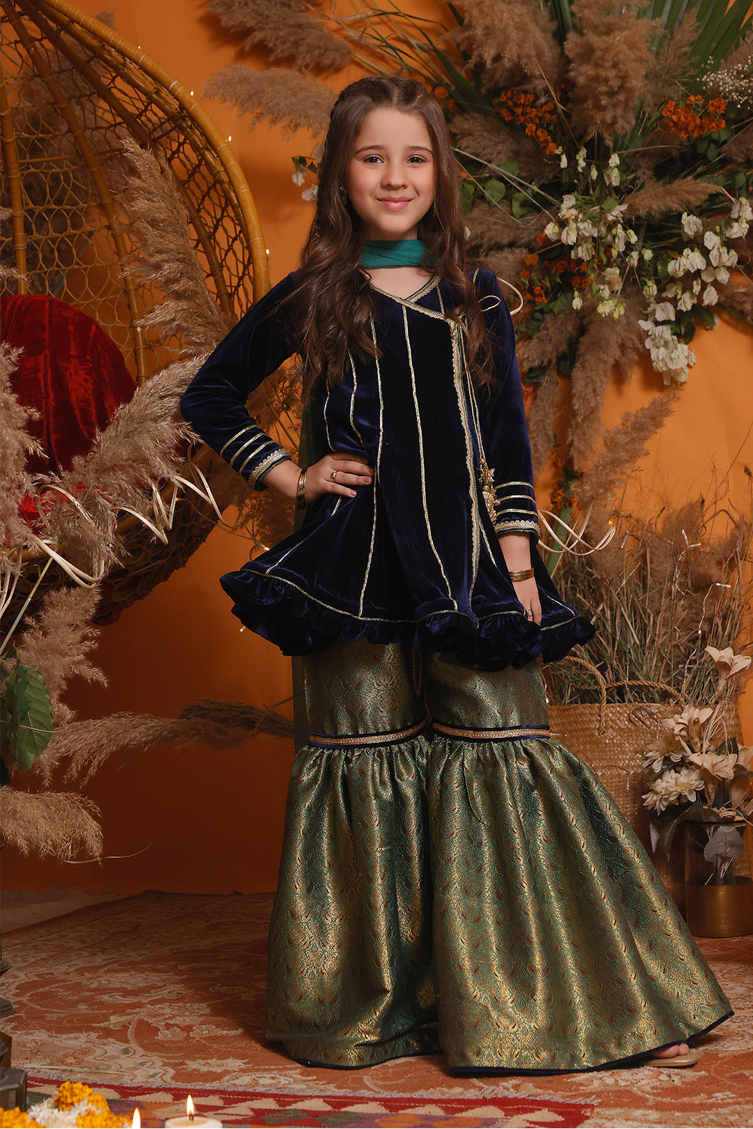 SANA'S velvet gharara suit Pakistan occasion wear