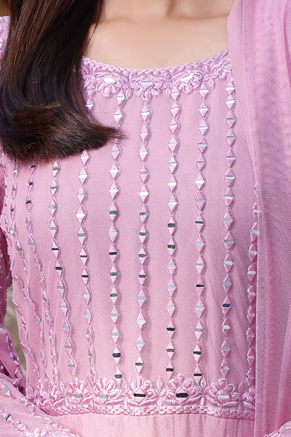 Mirror Embroidered Net Long Maxi | MEHRU | M202156