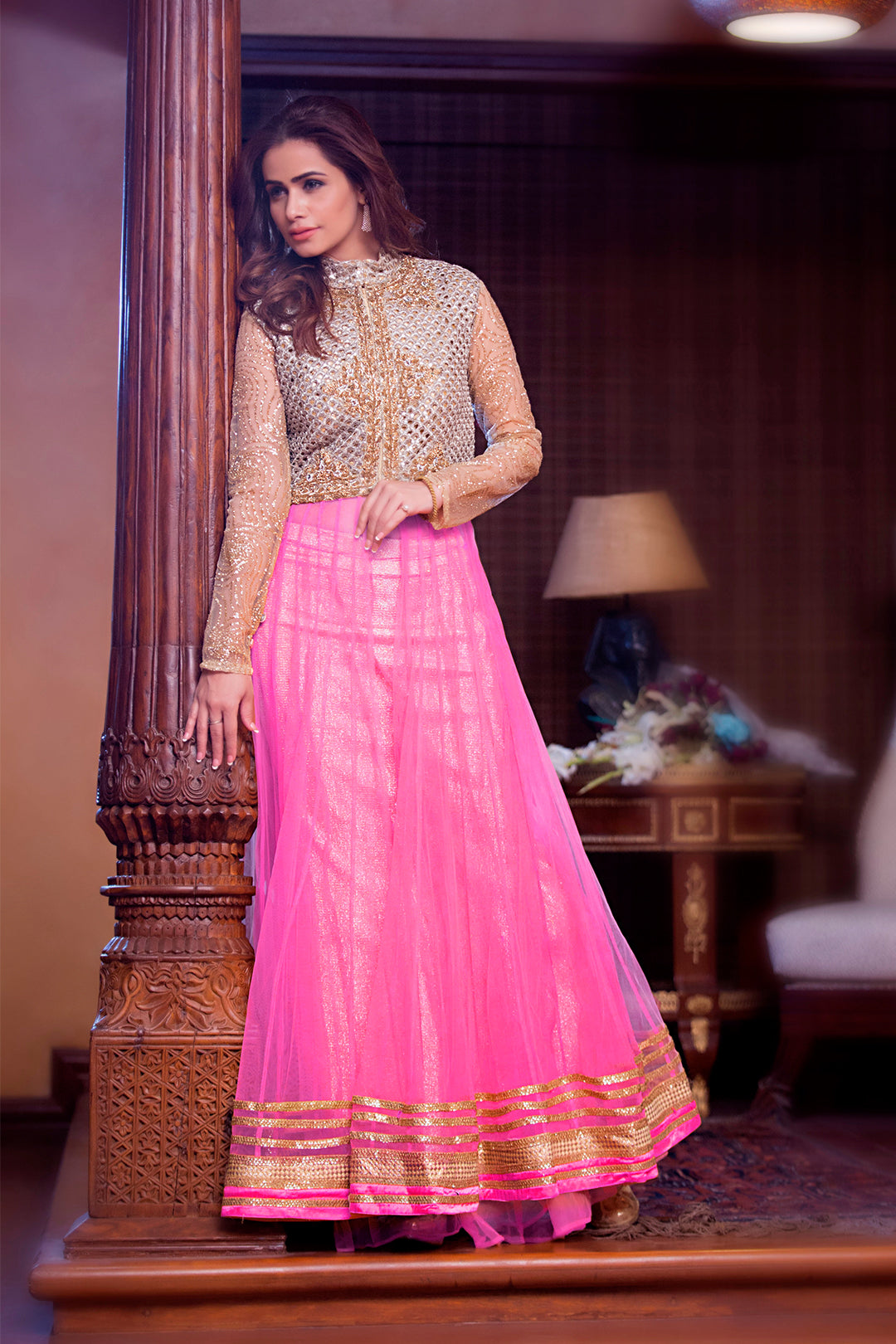 Embroidered Net Maxi | FC16 | 12575 - SANA'S