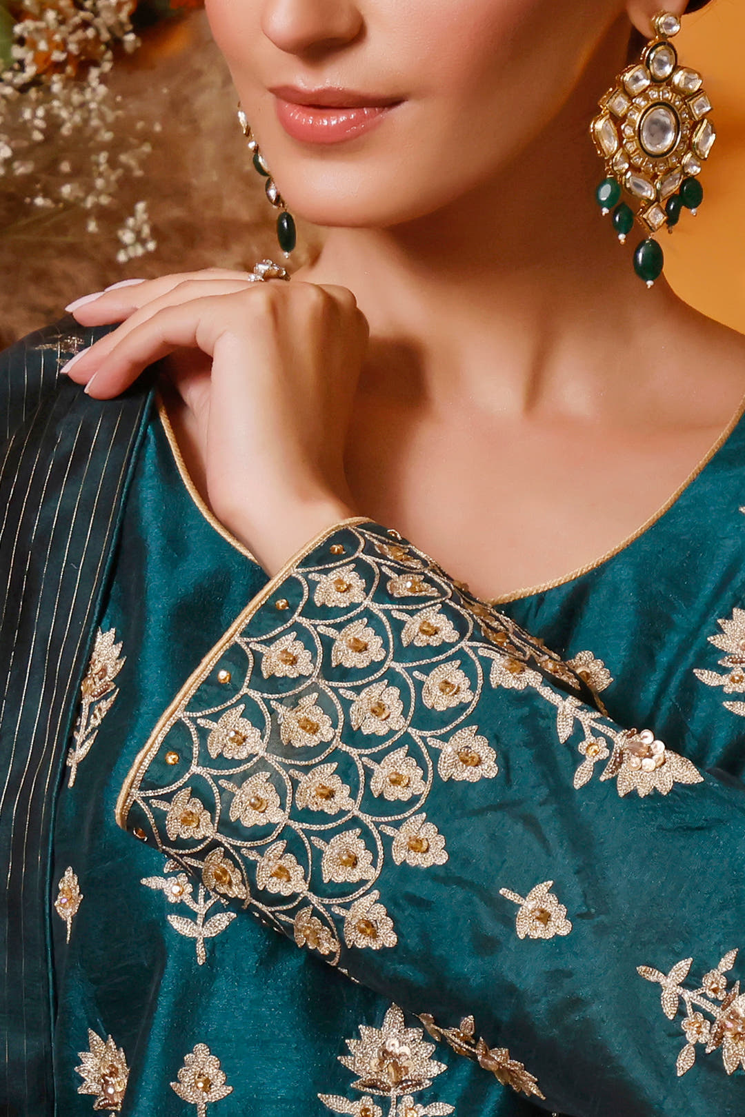 SANA'S red embroidered raw silk gharara suit Pakistan occasion wear