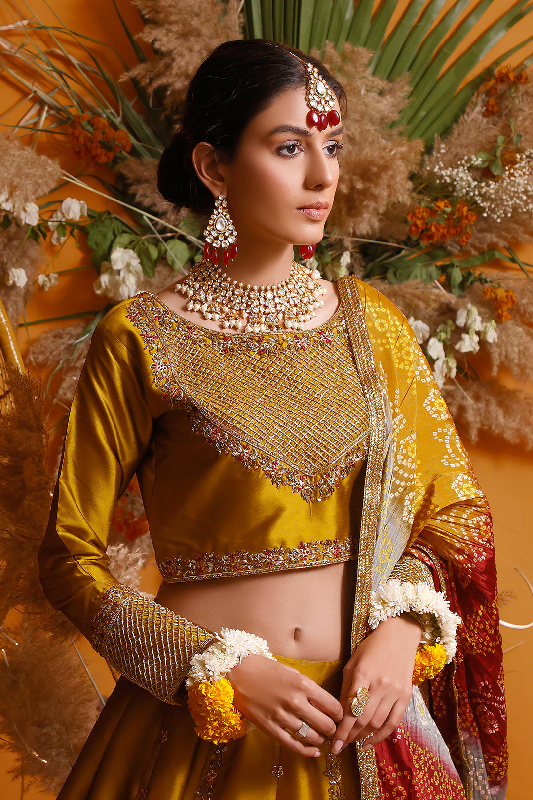 Handwork Embroidered Lychee Silk Lehenga Choli | MEHRU | L202161