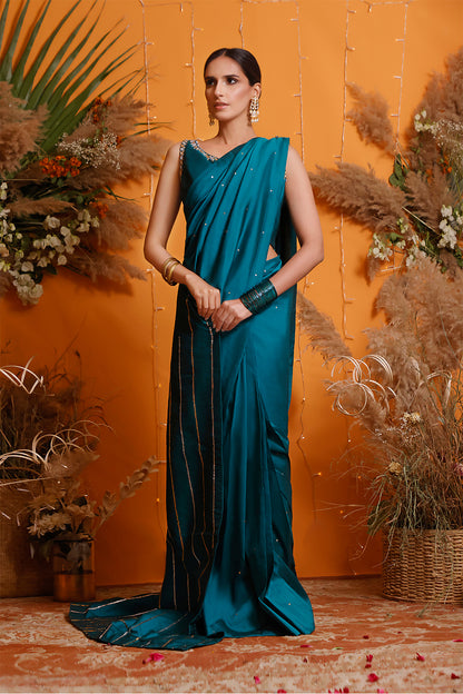 Handwork Embroidered Luxury Silk Saree | MEHRU | SR202172