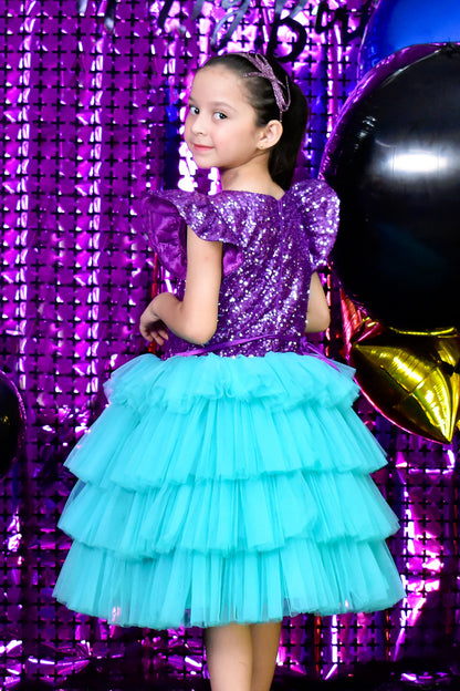 Sequins Bodice Multi Layers Flare Frock | BIRTHDAY BASH | F2170