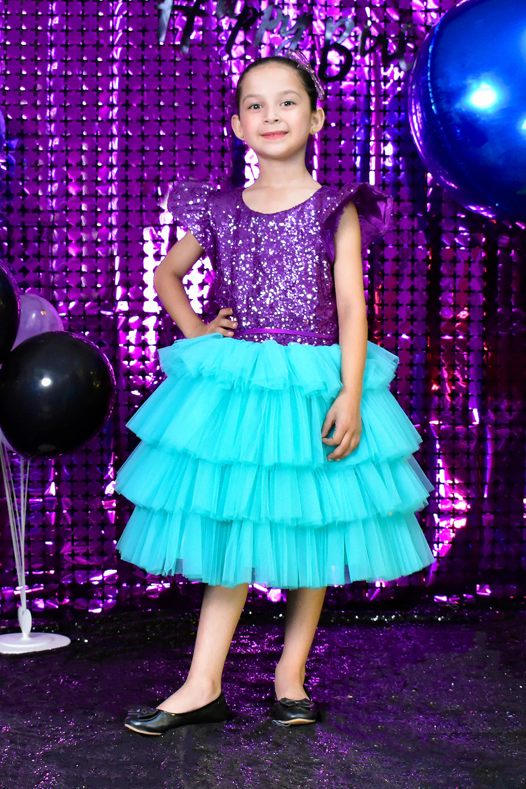 Sequins Bodice Multi Layers Flare Frock | BIRTHDAY BASH | F2170