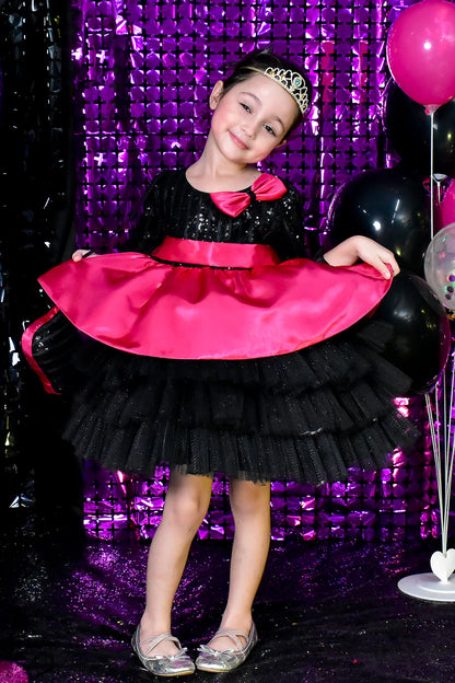 Umbrella Style Sequins Net Frock | BIRTHDAY BASH | F2176