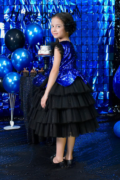 Sequins Net Multi Layers Umbrella Frock | BIRTHDAY BASH | F2171