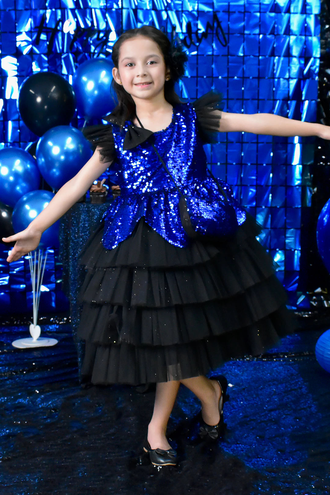 Sequins Net Multi Layers Umbrella Frock | BIRTHDAY BASH | F2171