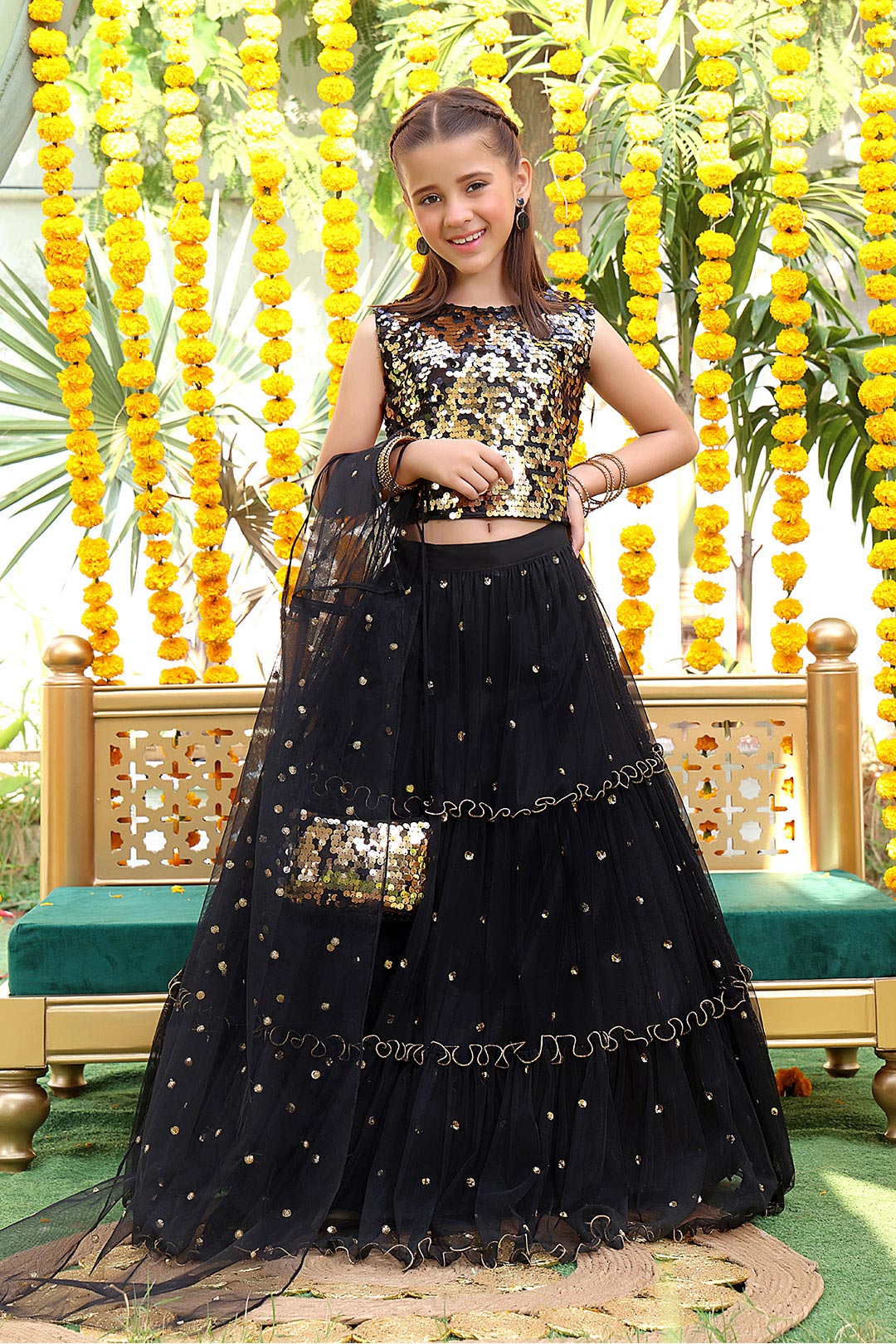 Two Tone Sequins Net Lehenga Choli | ZEENAT | L3118