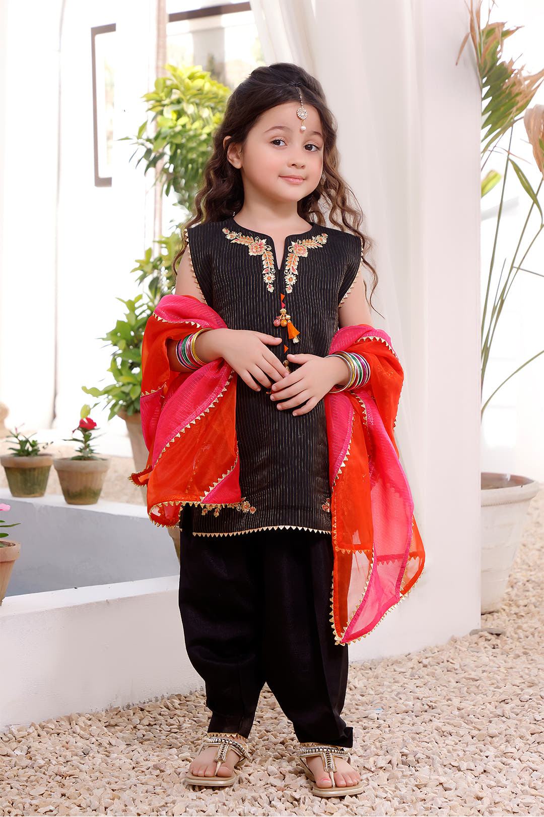 SANA'S red embroidered organza suit Pakistan occasion wear