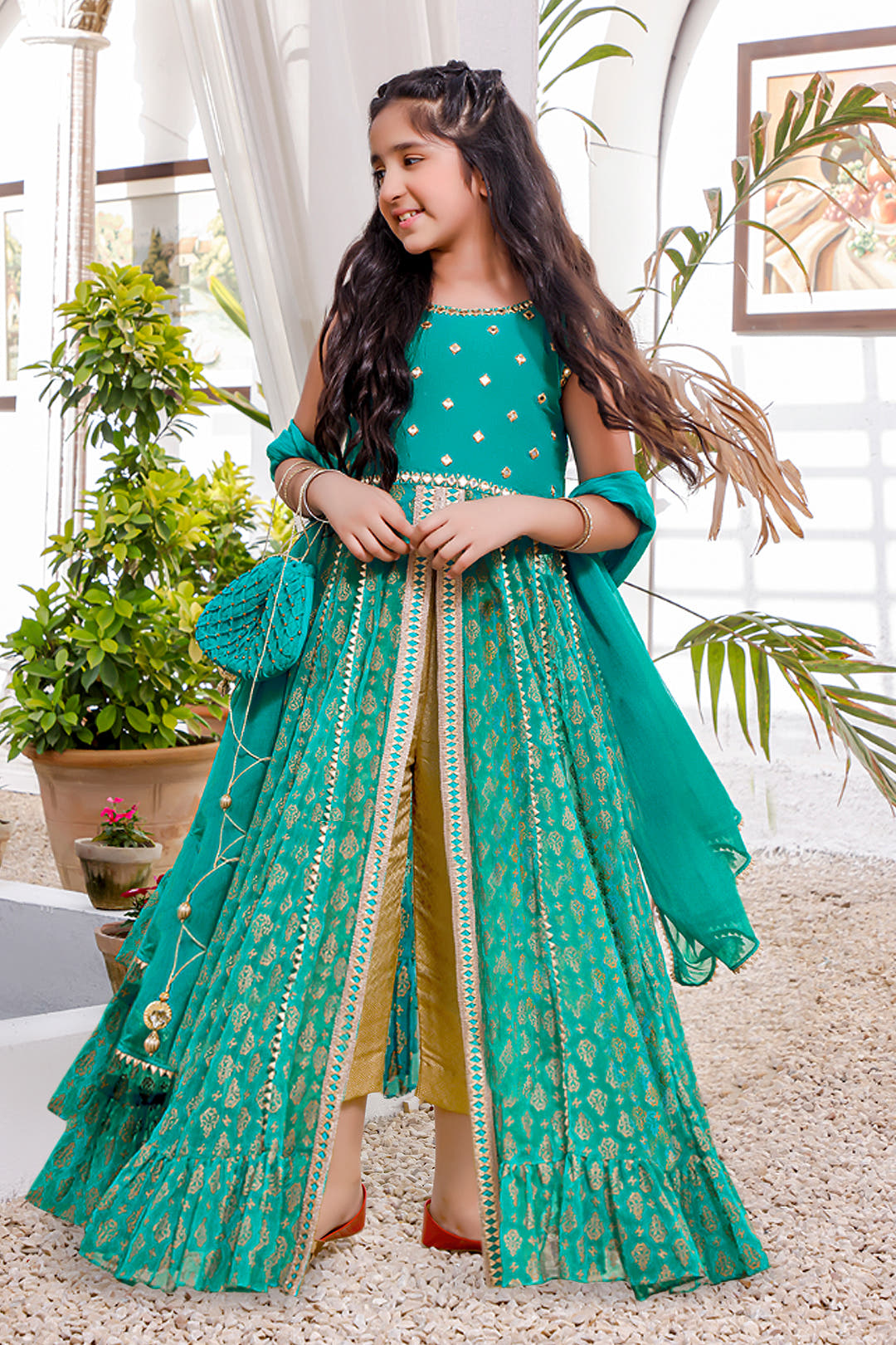 SANA'S red embroidered chiffon suit Pakistan occasion wear