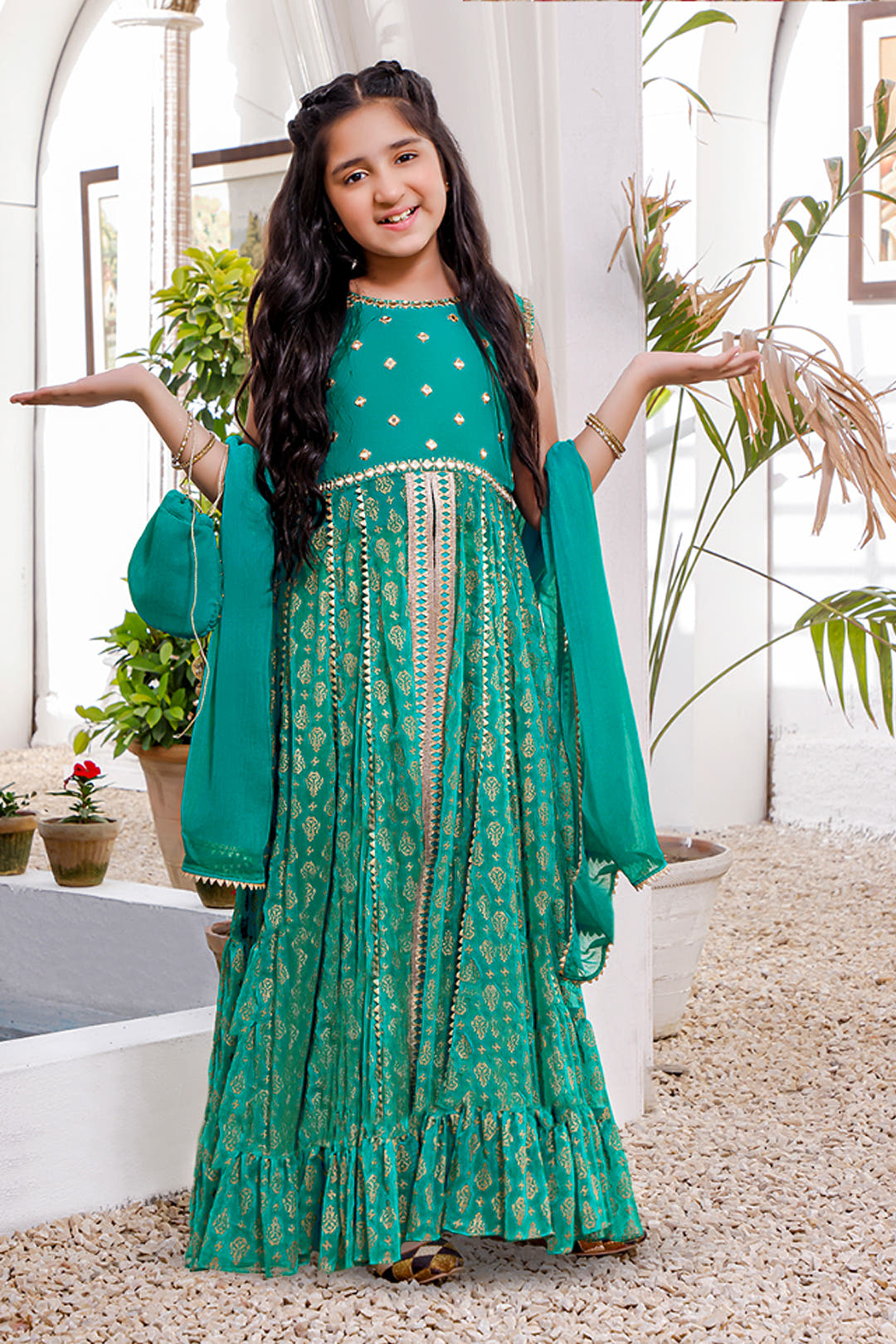 SANA'S red embroidered chiffon suit Pakistan occasion wear