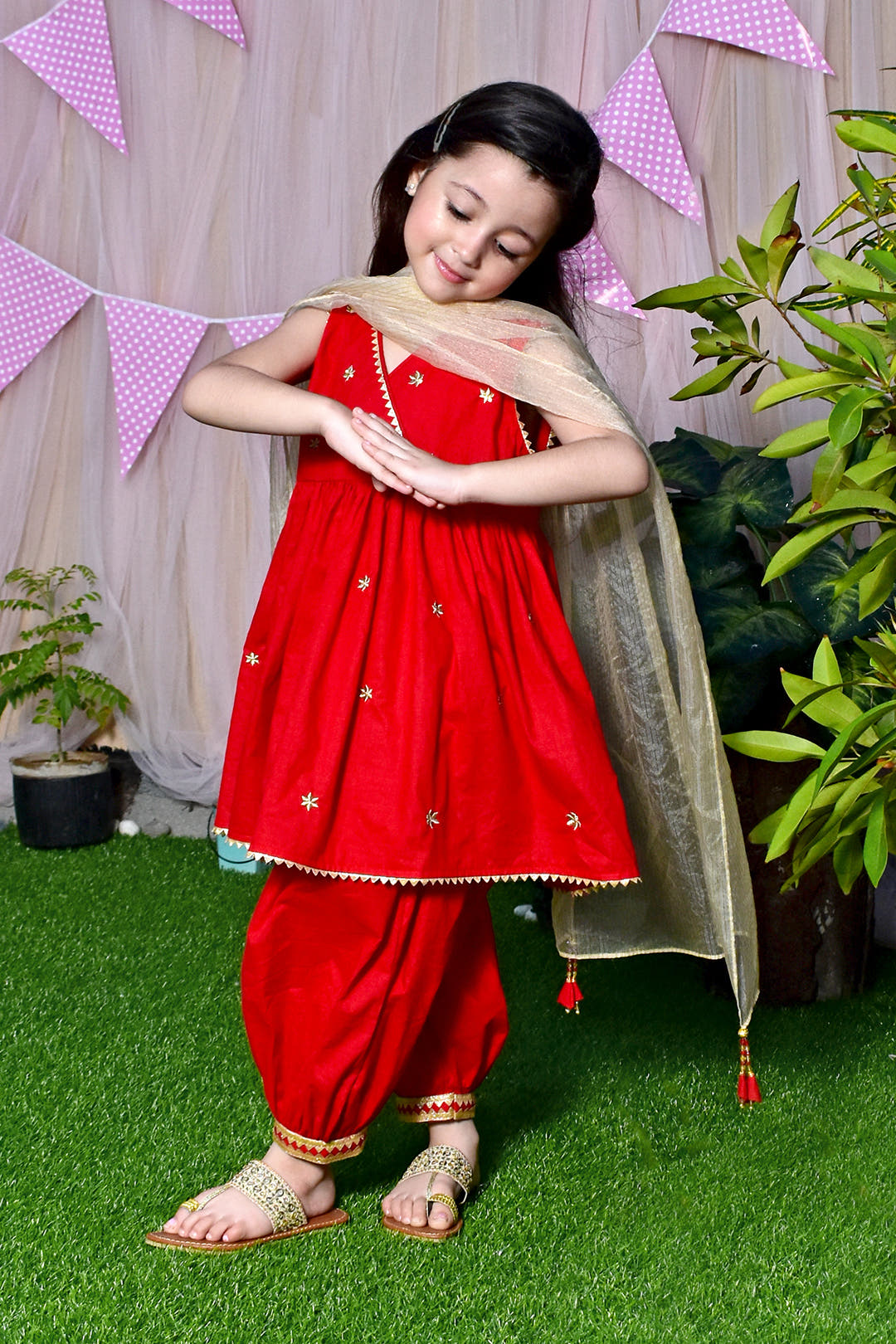 SANA'S red embroidered cotton suit Pakistan occasion wear