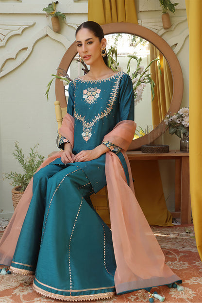 Raw Silk Embroidered 3pc Suit | SHIREEN FESTIVE | P202257