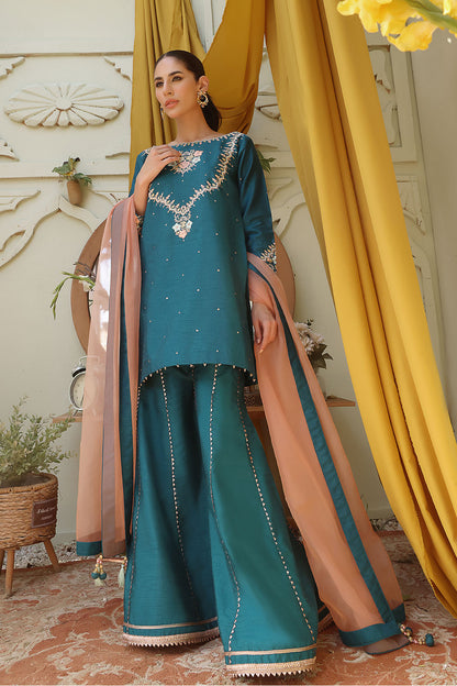 Raw Silk Embroidered 3pc Suit | SHIREEN FESTIVE | P202257