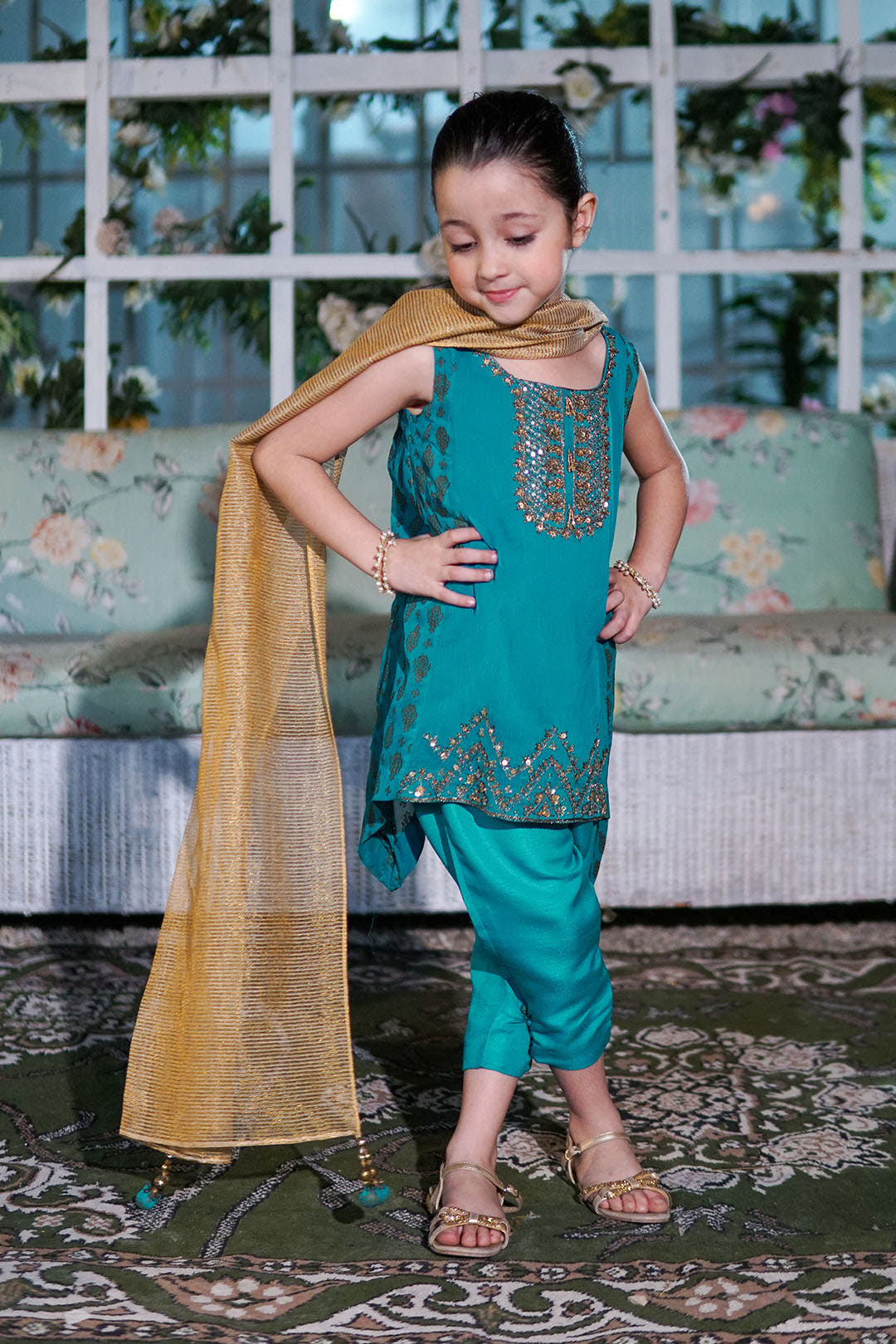 SANA'S red embroidered chiffon suit Pakistan Eid