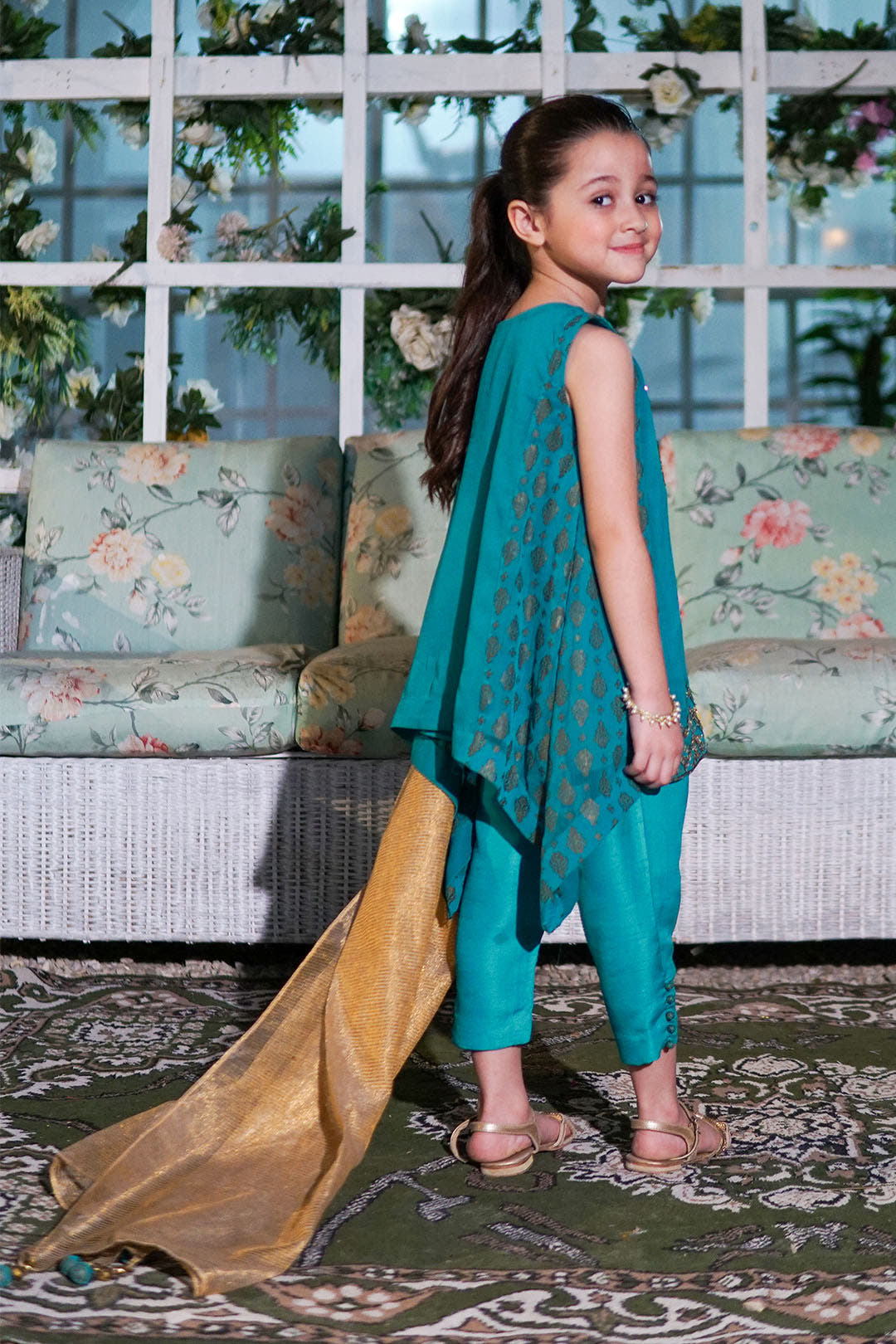 SANA'S red embroidered chiffon suit Pakistan Eid