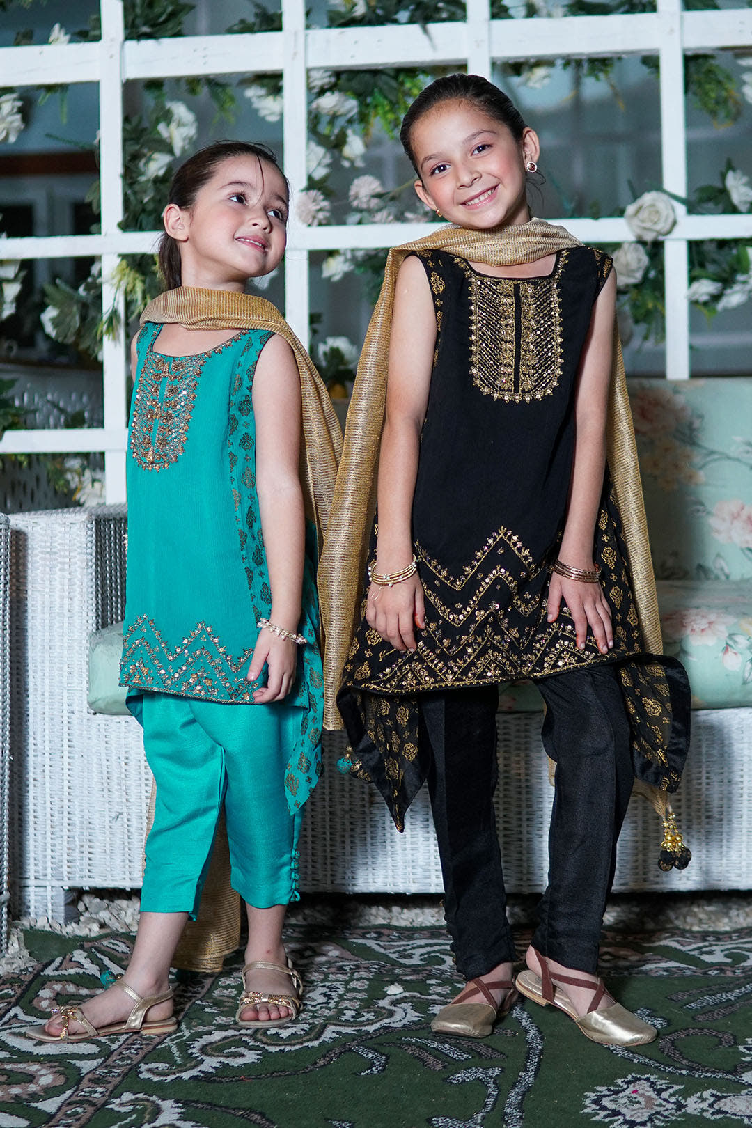 SANA'S red embroidered chiffon suit Pakistan Eid