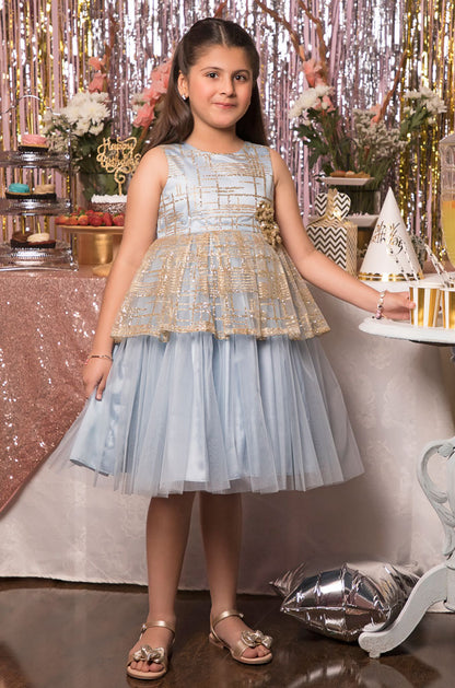 Textured Sequins Net Frock | BIRTHDAY BASH | F2028