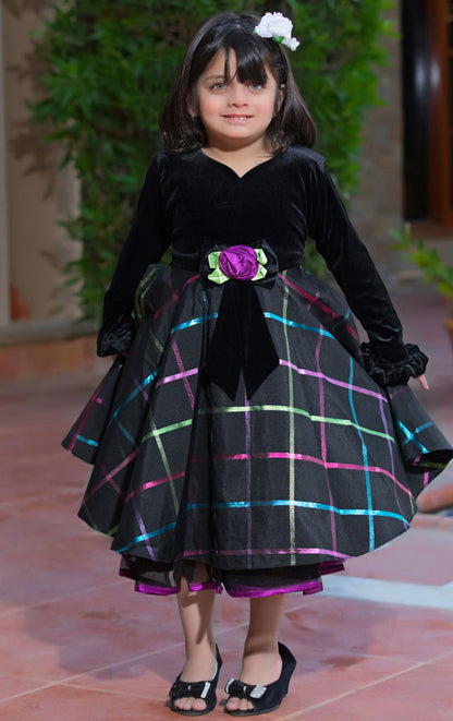 Velvet Net Frock | WC1718 | F223 - SANA'S