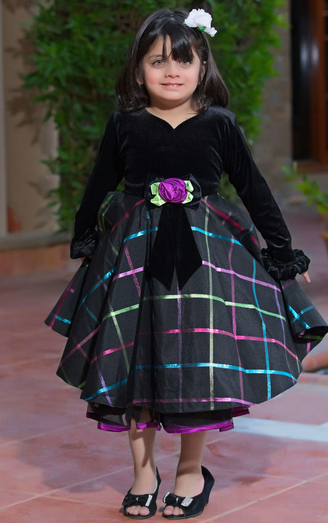 Velvet Net Frock | WC1718 | F223 - SANA'S