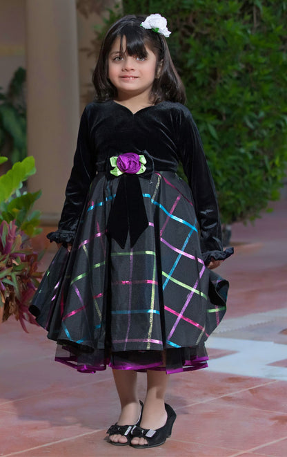 Velvet Net Frock | WC1718 | F223 - SANA'S