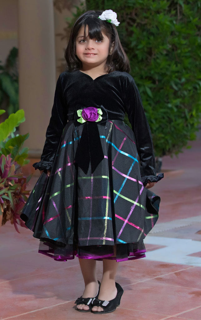 Velvet Net Frock | WC1718 | F223 - SANA'S
