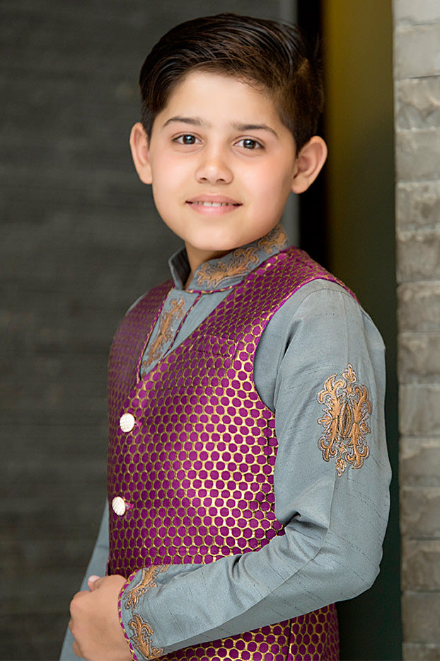 Embroidered Waist Coat Suit | BFC16 | 519 - SANA'S