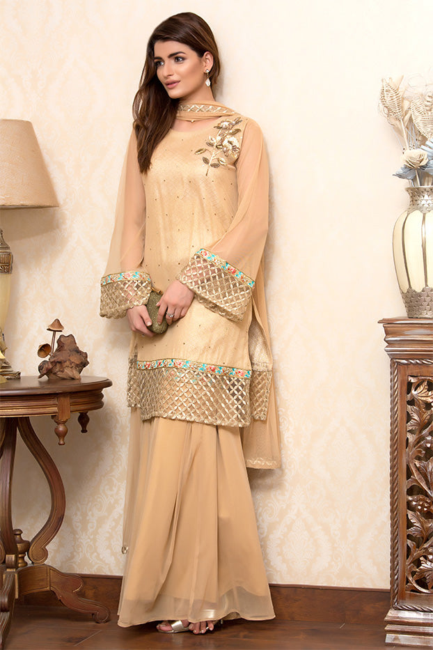 Ethnic 3pc Gharara Suit | EC17 | G722 - SANA'S