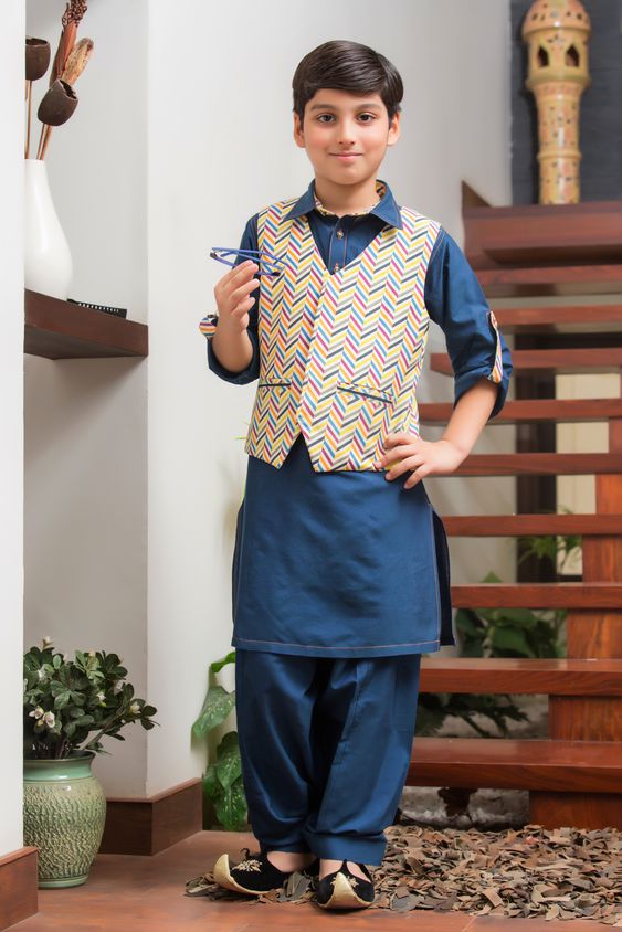 Printed Waist Coat Suit | BFC16 | B524 - SANA'S