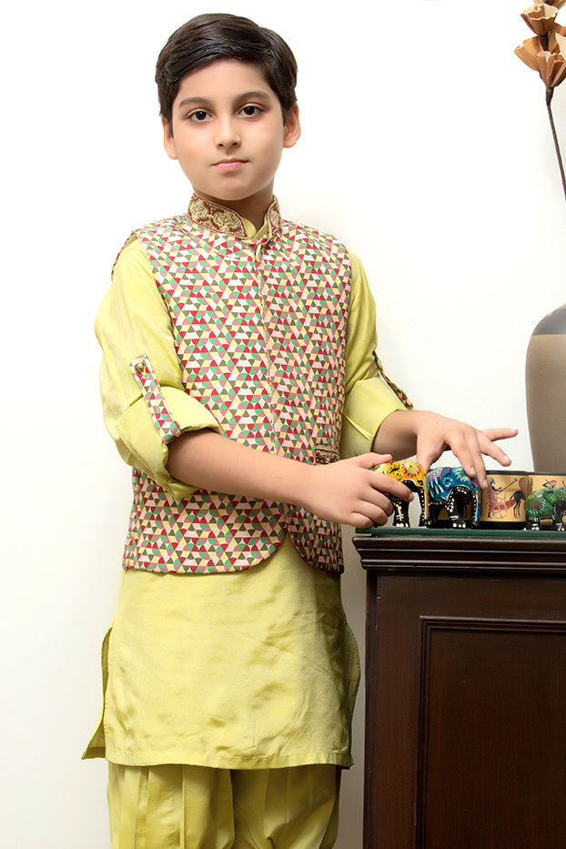 Printed Waist Coat Suit | BFC16 | B522 - SANA'S